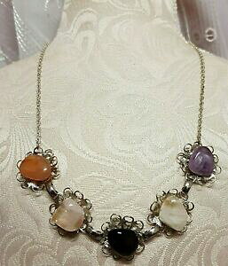 yzWG[EANZT[ WGlbNXNH[czCgX[NsNIWVo[^ancien bijou collier quartz violet blanc fume rose orange metal argente a8