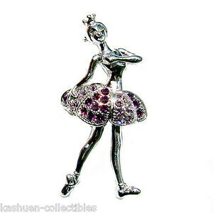 yzWG[EANZT[ oCIbgoG_T[o[iNX^XtXL[u[`NX}Xviolet ballet danseuse ballerine avec cristal swarovski broche noel cadeau