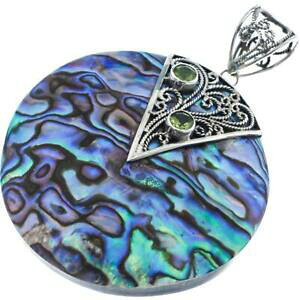 yzWG[EANZT[ pEAI[yhVFX^[OVo[6cm paua coquille dormeau peridot 925 argent sterling