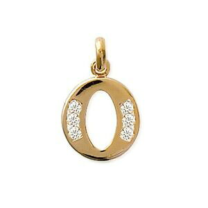yzWG[EANZT[ CjV^[bLS[hWRjEILVfXy_gpendentif initiale lettre o plaque or et oxydes zirconium neuf