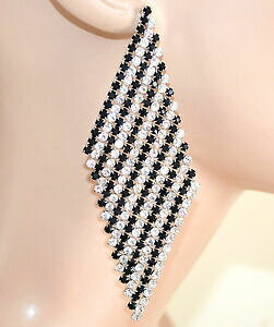 yzWG[EANZT[ IbL[jXgXlrALhyfeBrNX^Z}jAorecchini strass neri bianchi donna pendenti rombi cristalli cerimonia f160