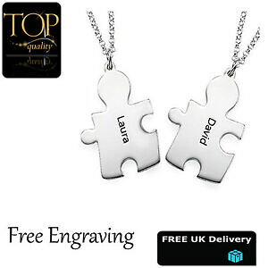 yzWG[EANZT[ p[\iCYlbNXbLVo[pYpersonnalise grave nom collier plaque argent puzzle amour fete des meres cadeau