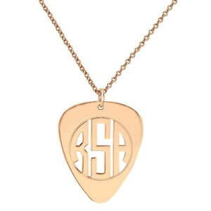 yzWG[EANZT[ JX^ChM^[mOVo[lbNXS[hbL[Yfait sur mesure guitare choisissez monogramme collier en argent plaque or rose