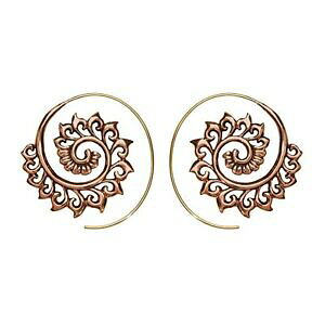 �y���������z�W���G���[�E�A�N�Z�T���[ �C�������O�s�[�R�b�N�t�F�U�[�Y�S�[���f��81stgeneration boucles doreilles tribales plumes de paon laiton dore cuivre