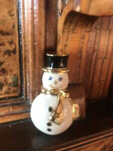 yzWG[EANZT[ Xm[}u[`Be[WTCl cute snowman brooch vintage signed monet