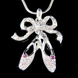 yzWG[EANZT[ NX^XtXL[oG_T[RA[iCoCIbgo[iXbpviolet ballerine pantoufles avec cristal swarovski ballet danseuse collier neu