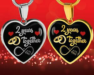 �y���������z�W���G���[�E�A�N�Z�T���[ �p�[�\�i���C�Ypersonalized engraved 2nd wedding anniversary gift for her, married for 2 years