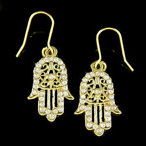 yzWG[EANZT[ NX^XtXL[_OnhnTmain hamsa mauvais oeil avec cristal swarovski juif or t religieux boucles