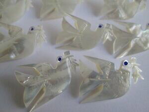 yzWG[EANZT[ }U[Iup[s[XVFCvsGT10 mother of pearl mop dove of peace shape pins brooches jerum bird