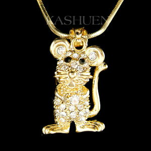 yzWG[EANZT[ NX^XtXL[bgnX^[``J[}EXK[rsouris gerbille avec cristal swarovski rongeur rat hamster chinchilla collier