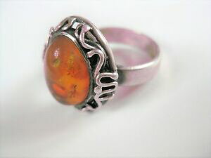 �y���������z�W���G���[�E�A�N�Z�T���[ �V���o�[�����O�A���o�[bague en argent 925 avec ambre, 5,59 g