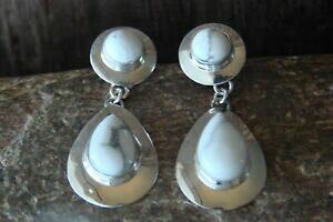 �y���������z�W���G���[�E�A�N�Z�T���[ �i�o�z�V���o�[�X�^�[�����O�n�E���C�g�|�X�g�C�������O�o�C���b�Z���E�B���\���i�o�znavajo argent sterling howlite post boucles doreilles par russel wilson navajo