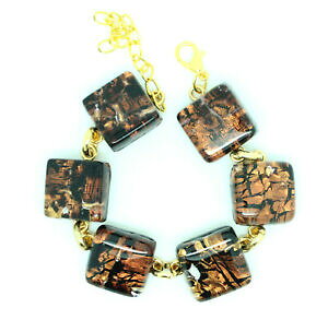 �y���������z�W���G���[�E�A�N�Z�T���[ �����[�m�K���X�u���X���b�g���F�l�c�B�Amurano verre bracelet beau marron et noir de venice