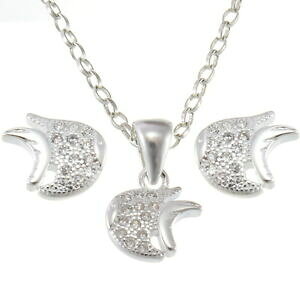 yzWG[EANZT[ X^[OVo[gtBbVlbNXCOZbgZbgsterling argent petit poisson collier et earrings set avec cret cadeau
