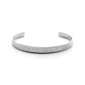 yzWG[EANZT[ p[\iCYuXbgJtVo[personnalise latitude, longitude coordonner manchette bracelet en 925 argent