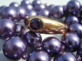 【送料無料】ジュエリー・アクセサリー プレートリングネックレスjolie bague plaque or et collier perles violettes