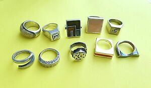 yzWG[EANZT[ bgOXN[^[TCYlot 10 bagues metal argente scooter taille 52 av1