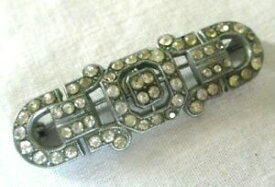 【送料無料】ジュエリー・アクセサリー アールデコシルバーカラークリスタルユニークヴィンテージbroche ancienne couleur argent art deco cristaux unique rare bijou vintage 5011