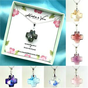 yzWG[EANZT[ XtXL[NXNX^X^[OVo[lbNXargento sterling collana realizzata con cristallo swarovski croce