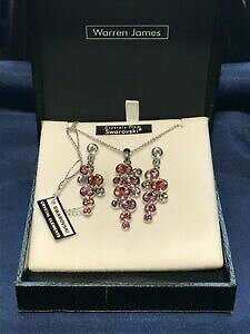 yzWG[EANZT[ Vo[v[gy_gCOZbgXtXL[sNzCgNX^piatto dargento ciondolo amp; orecchini set con cristalli bianchi rosa made with 