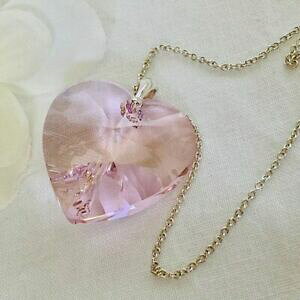 yzWG[EANZT[ OfAWFgsNn[glbNXy_glbNXXtXL[NX^Rgrande argento 925 28mm rosa cuore collana ciondolo realizzato con cris