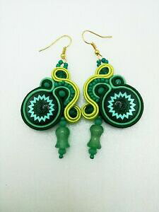 yzWG[EANZT[ AK^y_gCOorecchini artigianali realizzati con la tecnica soutache pendente agata