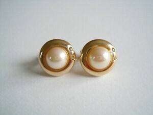 yzWG[EANZT[ S[hv[gCOCXg[Jtt[p[oplaccati oro per avvitareorecchini con strass amp; colorato floreale perla 11,7 go 1,6 cm