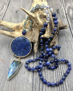 yzWG[EANZT[ i`r[YO\[_CguhCg{z}KlbNXnaturale perline lungo sodalite amp; labradorite boho freccia mala collana yoga 108
