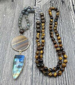 yzWG[EANZT[ i`r[Y^CK[XACuhbg{zA[}KlbNXperline naturali tigers eye amp; labradorite boho freccia mala collana yoga