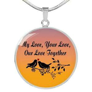 yzWG[EANZT[ T[Ny_gXeXlbNXil mio amore tuo love nostri insieme cerchio ciondolo collana acciaio inox o 1