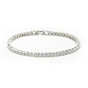 yzWG[EANZT[ EhWR[uXbguXbgejXEFfBOluccicante brillante chiaro bianco tondo zircone braccialetto bracciale tennis donna da sposa