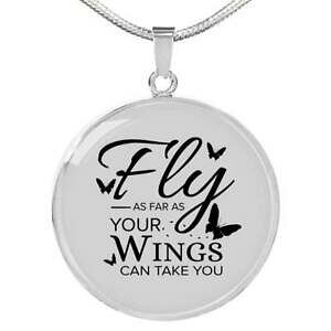 �y���������z�W���G���[�E�A�N�Z�T���[ �t���C�J�������^�[�m�g�D�I�A���T�[�N���l�b�N���X�X�`�[���y���_���gfly come lontano tuo ali can prendere you pendente a cerchio collana acciaio