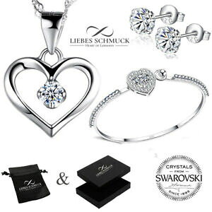 yzWG[EANZT[ Vo[ZbgXtXL[RNX^n[guXbg`F[y_g{^CO925 argento set regalo swarovski R cristallo bracciale cuore cate