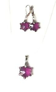 yzWG[EANZT[ AWXgXtXL[Vo[COy_gorecchini e pendente con elementi swarovski ametista e argento 925