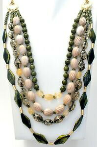 yzWG[EANZT[ `RxfAo[x[WS[hp[lbNXO}bVt}`C[chicos verde ambra beige amp; oro perlina collana 37 lungo massiccio multi filo