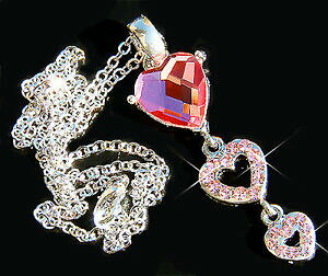 yzWG[EANZT[ sNn[gu?CXtXL[NX^t@~[}}f[lbNX3 rosa cuore amore ~ in swarovski cristallo famiglia mamma giorno regalo collana