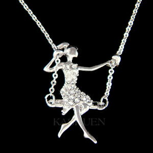 yzWG[EANZT[ XtXL[NX^ANobglbNXXCObambina su altalena fatto con swarovski cristallo ginnastica acrobat collana