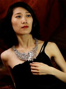 yzWG[EANZT[ Vo[lbNXhSpFAuuAgNX^EFfBOcollana argentato dragone pave ab cristallo brillante matrimonio qt14