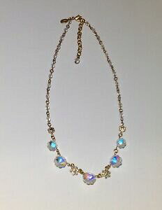 yzWG[EANZT[ J[NXtH[g[S[hC^I[{XNX^lbNXC`kirks folly tono oro in metallo amp; aurora boralis cristallo collana fiore 16