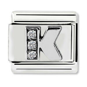 yzWG[EANZT[ IWiNVbNVo[m~l[g^[y_goriginale nomination classico argento lettera k ciondolo cz 33030111 20 rrp