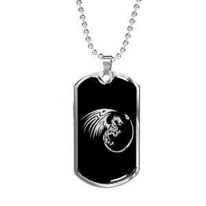 �y���������z�W���G���[�E�A�N�Z�T���[ �h���S���h�b�O���x���X�e�����X�X�`�[���S�[���h�S�V�b�N�`�F�[���y���_���gdragone cane etichetta acciaio inox o 18k oro w 24 catena gotico ciondolo