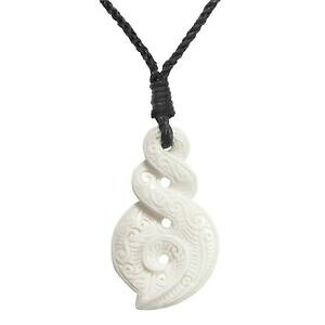 yzWG[EANZT[ }I_ucCXgsRARlbNX81stgeneration collana pendente in osso maori doppio twist pikorua koru