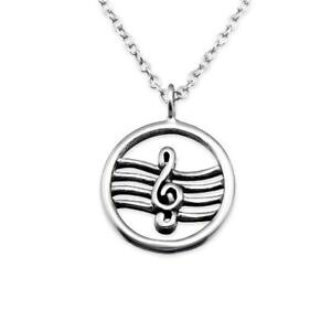 yzWG[EANZT[ `F[Vo[L[m[glbNXK[~[WbN~[WbNcatena note chiave argento 925 collana per donna donne ragazza musica music
