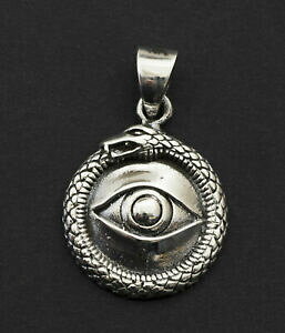 �y���������z�W���G���[�E�A�N�Z�T���[ �y���f���e�B�t�E���{���X�T�[�y���g�G�����Z���[���F�I�G�C���^���X�}���A���W����pendentif ouroboros serpent enlace mauvais oeil talisman argent 925 4g 26337 b27
