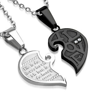 yzWG[EANZT[ n[gy_gVo[XeXX`[y_glbNXuXbgciondolo cuore divisibile argento in acciaio inox pendant donna collana bracciale don