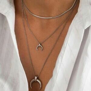 �y���������z�W���G���[�E�A�N�Z�T���[ �l�b�N���X�V���o�[�l�b�N���X�w�r�`���[�J�[�X�e�����X�X�`�[���`�F�[�������Ncollana da donna collane argento serpenti link choker 40 cm catena in acciaio inox