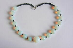 yzWG[EANZT[ X^[OVo[lbNXzCgnhChw}^CgIpeBX175 insolita collana in argento sterling 925 bianco opalite ematite fatto a mano