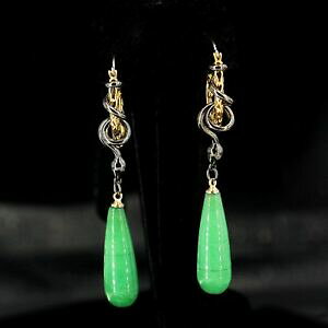 【送料無料】ジュエリー・アクセサリー ブークルドライトクレオールプラケヴェルトアベントゥリンサーペントグートペンダントboucle doreilles creole plaque or vert aventurine serpent goutte pendant qd3