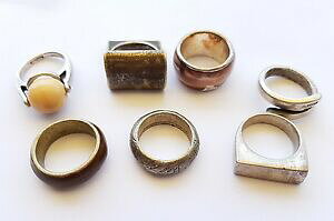 yzWG[EANZT[ bgoOXN[^[G^AWFefBtFgf[Ylot 7 bagues scooter en metal argente differents modeles taille 51 av79