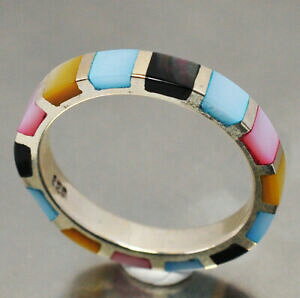 yzWG[EANZT[ p[JtOanello argento massiccio 925 con madreperla colorata